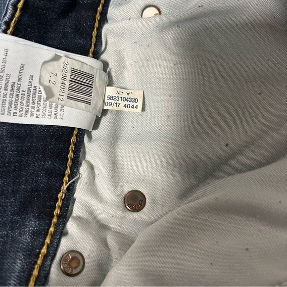 American Eagle Mens Jeans Dark Wash 34x32 Slim Straight Extreme Flex EUC Preppy - Picture 12 of 12
